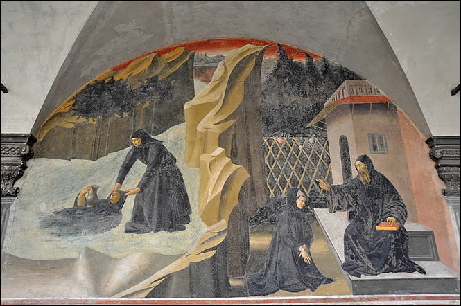 Fresco of the cloister of the Badia Fiorentina