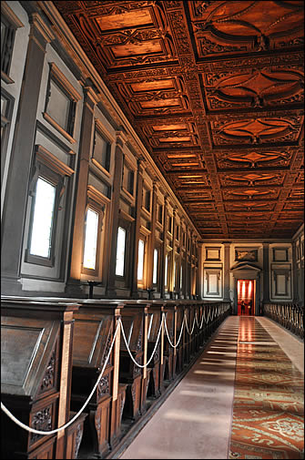 The reading room of the Laurenziana Library