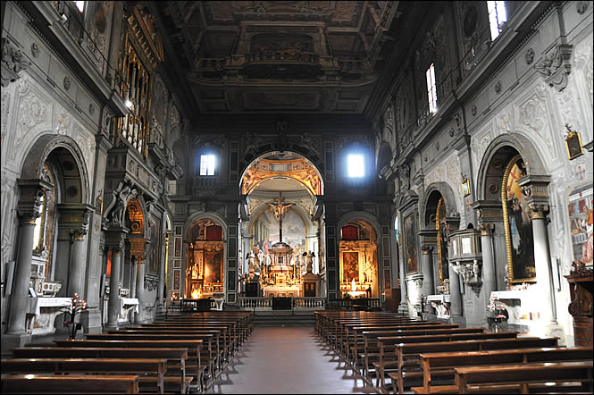 Interior view of the church of Ognissanti