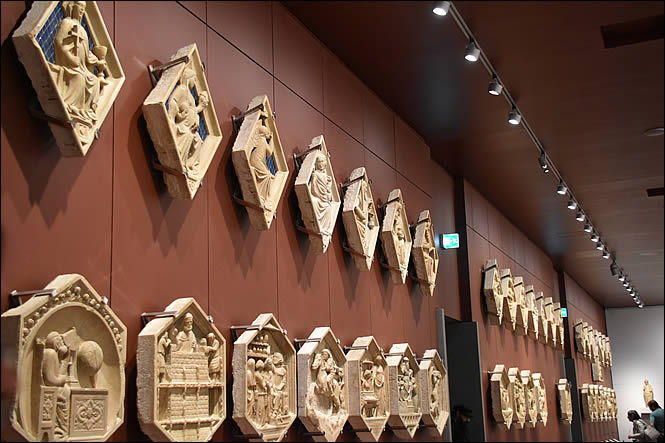 The reliefs of the campanile at the Museo dell Opera del Duomo in Florence